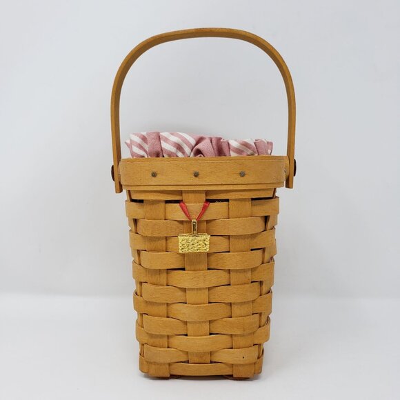 Longaberger Horizon of Hope Basket 1998 Liner Protector Gold Tone Charm - Picture 11 of 11